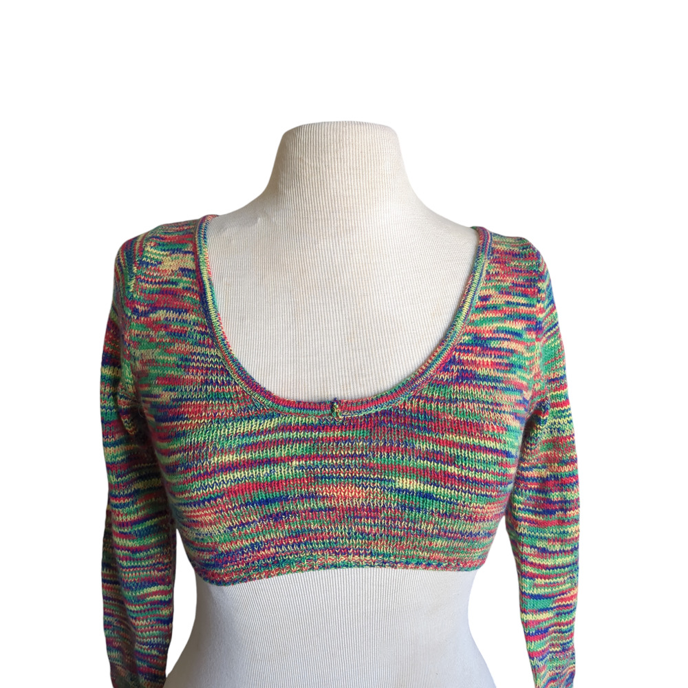 Small Fashion Nova line green crochet women's sweater tank top #17